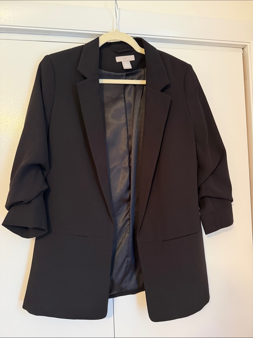 H&M Black Open-Front Blazer Jacket